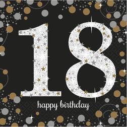 Amscan Paper Napkins 18th Birthday Sparkling Celebration 16-pack