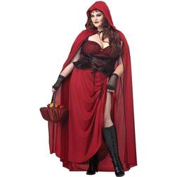 California Costumes Dark Red Riding Hood Plus Costume for Women Red Riing Hood