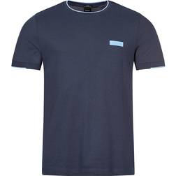 HUGO BOSS Silicone Logo Badge Slim Fit T-shirt - Navy