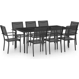vidaXL 3073519 Juego de comedor de patio, 1 Mesa incl. 8 Sillas