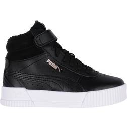 Puma Kid's Carina Fur Mid - Black/Rose Gold/White