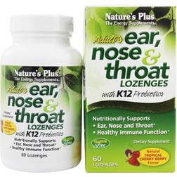 Nature's Plus Adult's Ear Nose & Throat Lozenges with K12 Probiotics Natural Tropical Cherry Berry 60 Lozenges