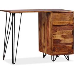 vidaXL Bois Massif De Sesham 1 Tiroir Marron Bureau d'écriture 45x110cm