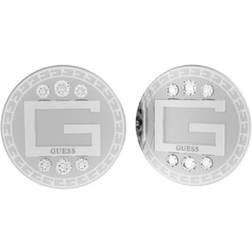 Guess G Solitaire G Coin Stud Earrings - Silver/Transparent