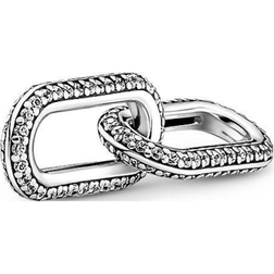 Pandora Me Styling Pavé Double Link Charm - Silver/Transparent