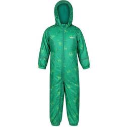 Regatta Kid's Printed Splat II Waterproof Puddle Suit - Jellybean Green