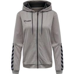 Hummel Authentic Poly Zip Hoodie Women - Grey-Melange