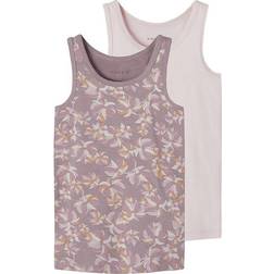 Name It Elderberry Flower Tank Top 2-pack - Purple/Elderberry (13199479)