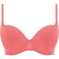 Freya Signature Padded Plunge Bra - Hot Coral