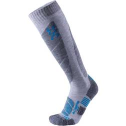 UYN All Mountain Socks Men - Light Grey Melange/Azure