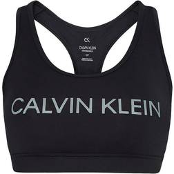 Calvin Klein Medium Impact Sports Bra - CK Black/Reflective Silver