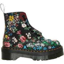 Dr. Martens Sinclair Leather Platform - Black Floral Mash Up Backhand