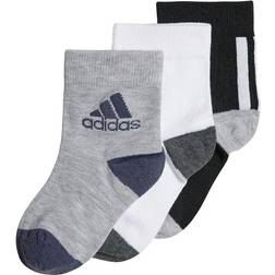 Adidas Kid's Socks 3 pairs - Black/White/Medium Grey Heather (H44318)