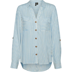 Vero Moda Bumpy Long Sleeved Shirt - Blue/Cashmere Blue