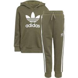 Adidas Kid's Adicolor Hoodie Set - Focus Olive/White (HC4462)