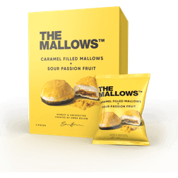 The Mallows Caramel Filled Mallows + Sour Passion Fruit 55g 5st