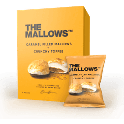 The Mallows Caramel Filled Mallows + Crunchy Toffee 55g 5stk