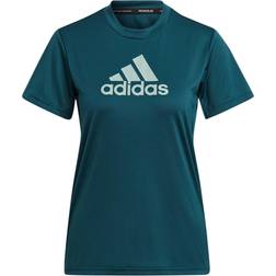 Adidas Primeblue Designed 2 Move Logo T-shirt Women - Wild Teal/Hazy Green