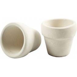 Creativ Company Flower Pots, H: 4,6 cm, D: 5,2 cm, white, 48 pc/ 1 box