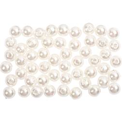 Creotime Wax Beads, D: 5 mm, hole size 0,7 mm, mother-of-pearl, 100 pc/ 1 pack