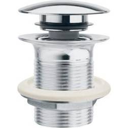 Johansen 1.1/4" push-up bundventil uden overløb krom