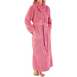 Slenderella 52" Luxury Waffle Fleece Shawl Collar Wrap Robe - Pink