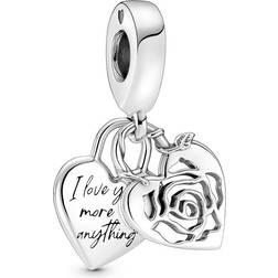 Pandora Rose Heart Lock Charm Pendant - Silver