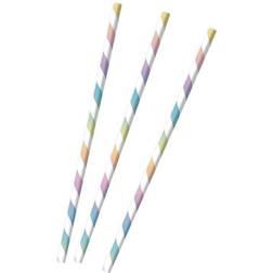 Amscan Drinking Straws Pastel Rainbow Paper 12-pack