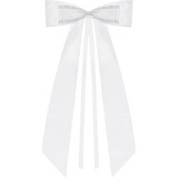 PartyDeco Trouwauto antenne lint strik Bruiloft wit 4x stuks 14 cm just married