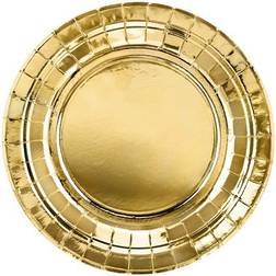PartyDeco Pahvilautaset Kulta Metallic 18 cm