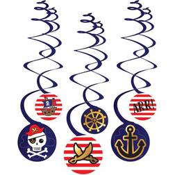 Amscan 6 Guirlandes Spirales Pirate