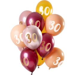 Folat balloner 30 År 30 cm latex pink/guld 12 stk Pink, Gold