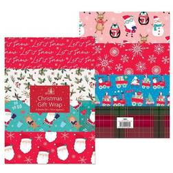 8 Assorted Designs Christmas Wrapping Paper Sheets 50 x 70cm Approx