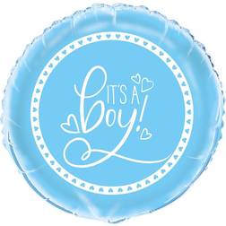 Unique Party ballon drenge Blue Hearts Baby Shower 45 cm blå Blå