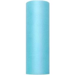 PartyDeco Tule stof op rol turquoise 15cm x 9meter Organza/mesh decoratie stoffen