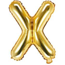 PartyDeco Letter Balloons 'X' 35 cm Gold