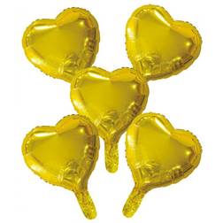 Pack 5 Globos de Foil Corazón Oro de 23 cm T.Única