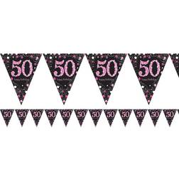 Amscan 50 år banner Sparkling pink