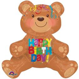 Amscan folieballon Happy Birthday Øl junior 43 x 48 cm brun