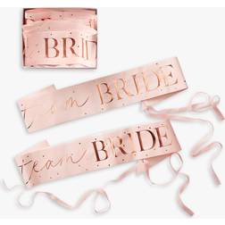 Ginger Ray wedding team bride 6 pack sash-Pink