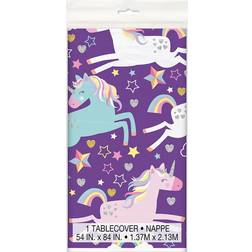 Unique Party 72493 Unicorn Plastic Tablecloth, 7ft x 4.5ft