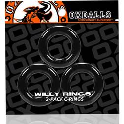 Oxballs Tri Ring Penisbur Willy Rings Pack Black (3 uds)