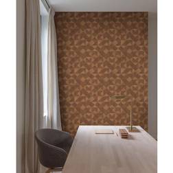 Noordwand Topchic Wallpaper Graphic Shapes Facet Metallic Orange