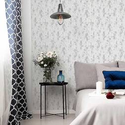 Fresco Distressed Texture White/Silver Wallpaper