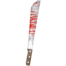 Amscan machete 20 x 1 cm sølv/rød