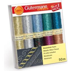 Gutermann Trådset Sytråd Metallic 8 färger 50m 10 st