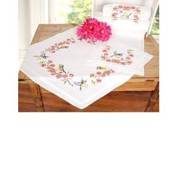 Vervaco Broderikit Löpare Vårblomster med garn