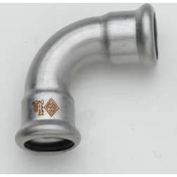 42 mm TURBO Inox bøjning 90G. muffe/muffe
