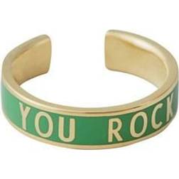 Design Letters Word Candy Ring - Gold/Green