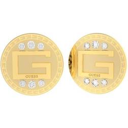 Guess G Solitaire G Coin Stud Earrings - Gold/Transparent